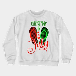 Christmas in July Flip Flops Funny Beach Summer Crewneck Sweatshirt